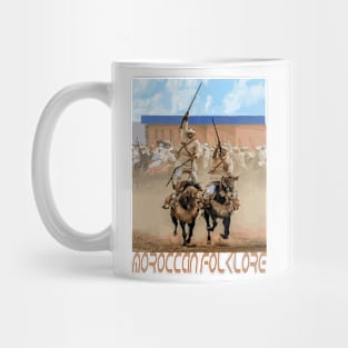 Moroccan Folklore fantasy horses T-Shirts Mug